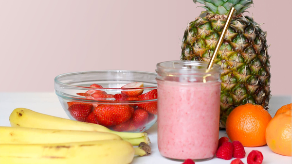 smoothie and fruit